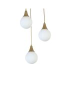 Lustre Afra blanc/doré - 30x15 cm