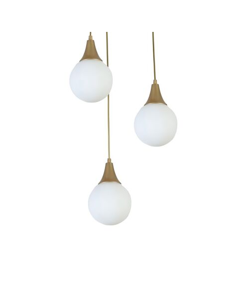 Afra wit/gouden kroonluchter - 30x15 cm