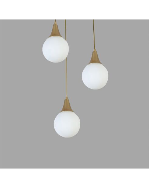 Lustre Afra blanc/doré - 30x15 cm