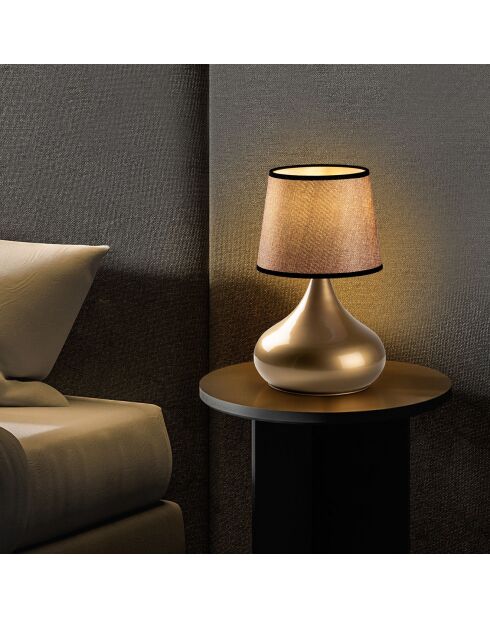 Lampe à poser Bulbe doré/beige - 30x30x53 cm