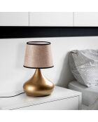Lampe à poser Bulbe doré/beige - 30x30x53 cm
