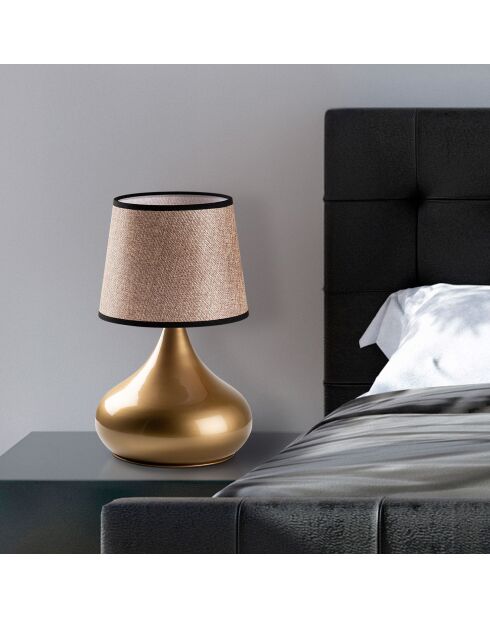 Lampe à poser Bulbe doré/beige - 30x30x53 cm