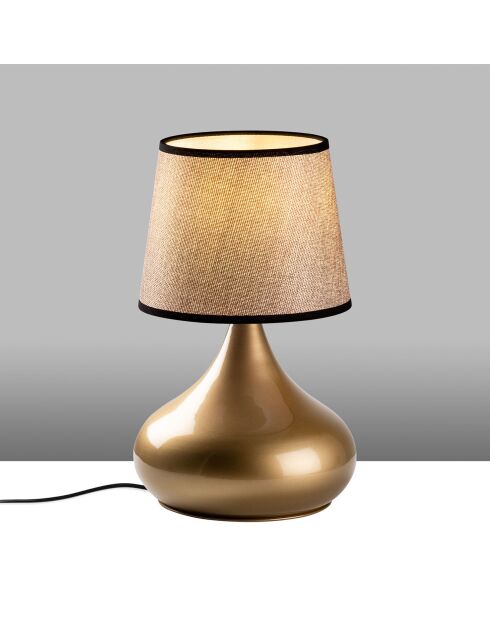 Lampe à poser Bulbe doré/beige - 30x30x53 cm