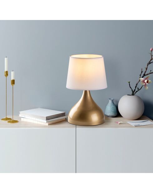 Lampe à poser Gota doré/blanc - 28x28x49 cm