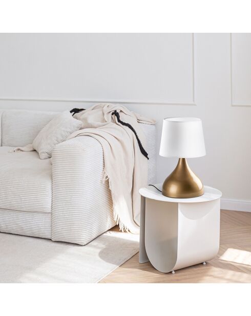 Lampe à poser Gota doré/blanc - 28x28x49 cm