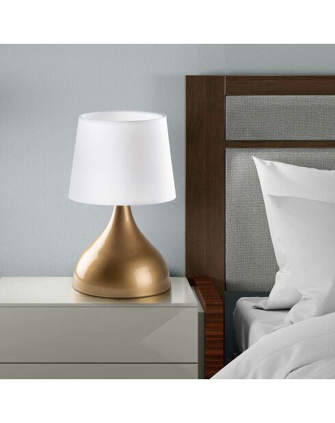 Lámpara de mesa Gota dorada/blanca - 28x28x49 cm