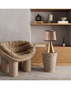 Lampe à poser Kona doré/beige - 28x28x52 cm