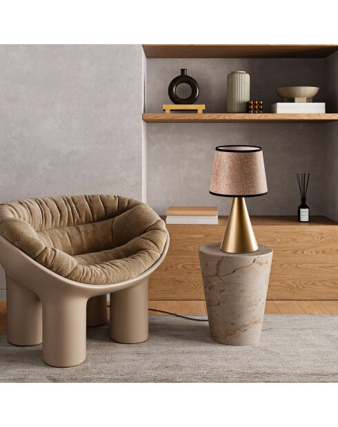 Lampe à poser Kona doré/beige - 28x28x52 cm