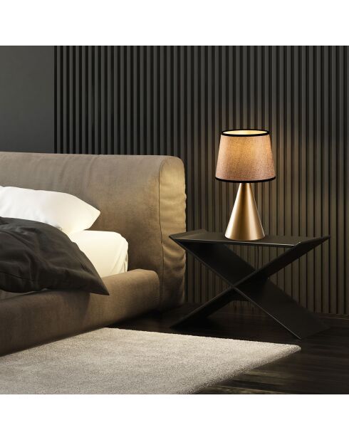 Lampe à poser Kona doré/beige - 28x28x52 cm