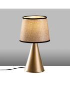 Lampe à poser Kona doré/beige - 28x28x52 cm