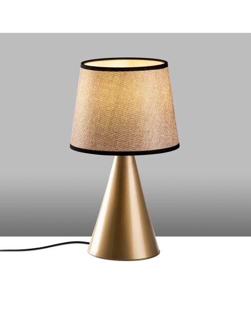 Lampe à poser Kona doré/beige - 28x28x52 cm