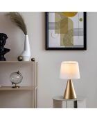 Lampe à poser Kona doré/blanc - 28x28x52 cm