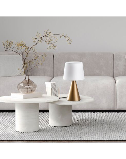 Lampe à poser Kona doré/blanc - 28x28x52 cm