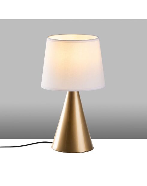 Lampe à poser Kona doré/blanc - 28x28x52 cm