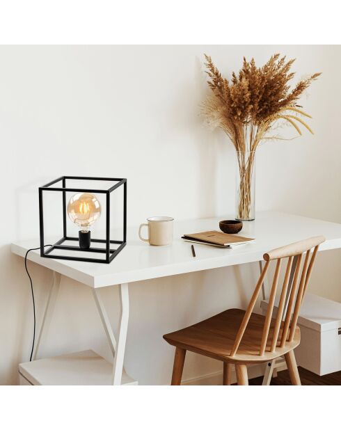 Lampe à poser Kafes noire - 25x25x25 cm