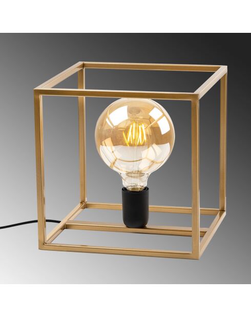 Lampe à poser Kafes dorée - 25x25x25 cm