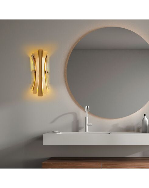 Applique murale Linea dorée - 17x16x48 cm