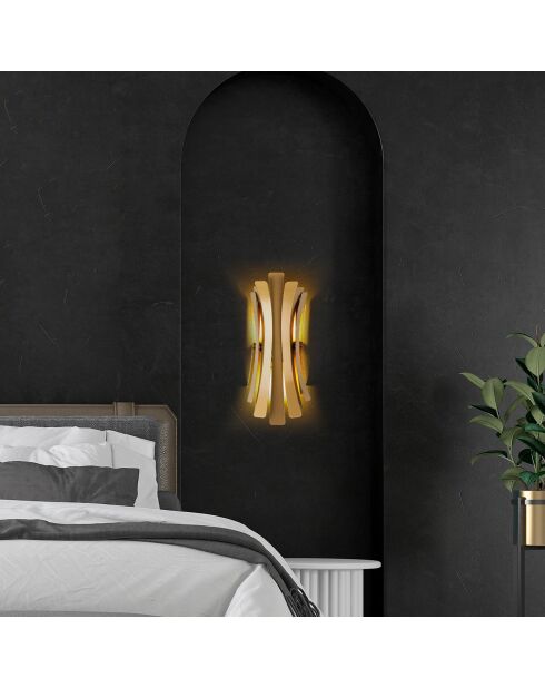 Applique murale Linea dorée - 17x16x48 cm