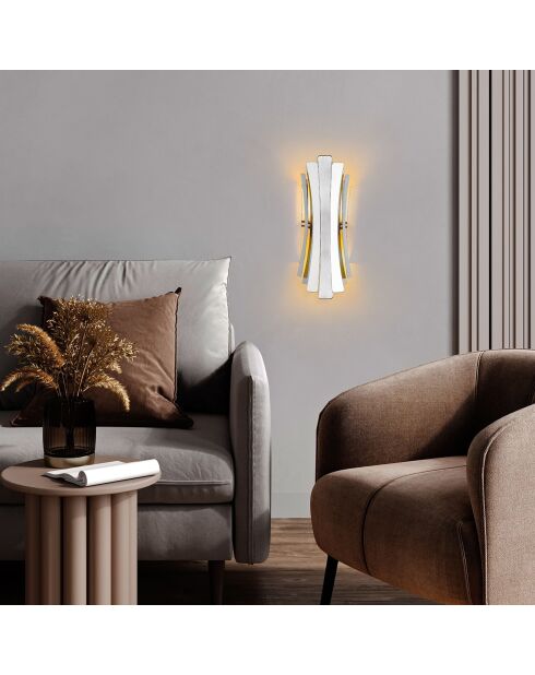 Lampada da parete Linea argento - 17x16x48 cm
