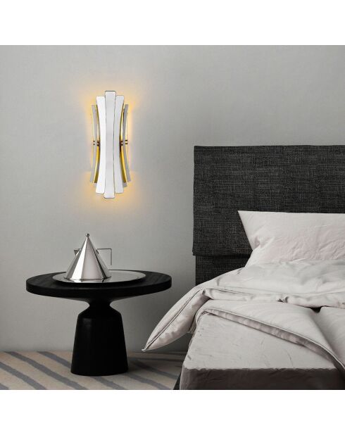 Lampada da parete Linea argento - 17x16x48 cm