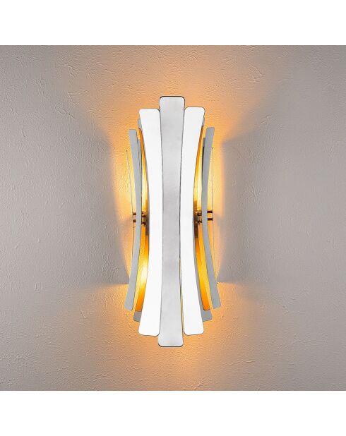 Lampada da parete Linea argento - 17x16x48 cm