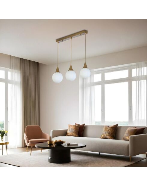 Lustre Afra blanc/doré -