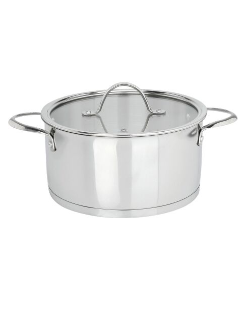 Charleston grijze glanzende roestvrijstalen kookpot - D.24 cm