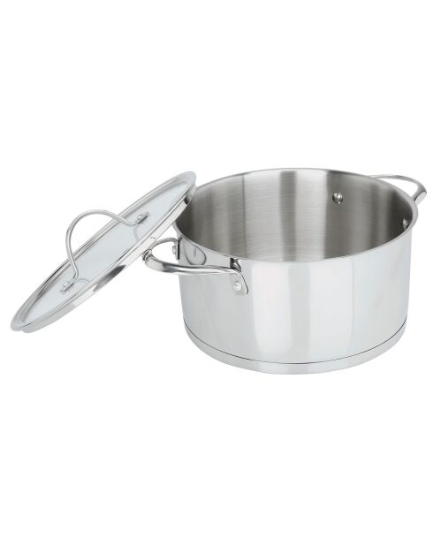 Charleston grijze glanzende roestvrijstalen kookpot - D.24 cm