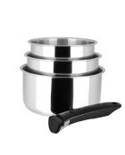 3 Casseroles Inox grises