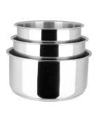 3 Casseroles Inox grises