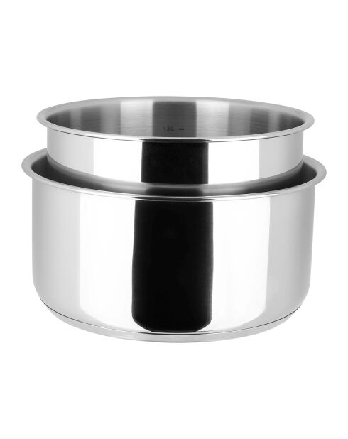 3 Casseroles Inox grises