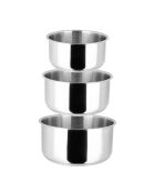 3 Casseroles Inox grises