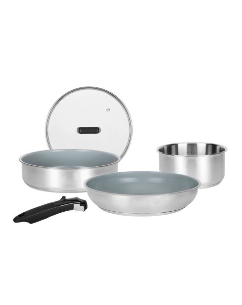 Batterie de cuisine Inox grise