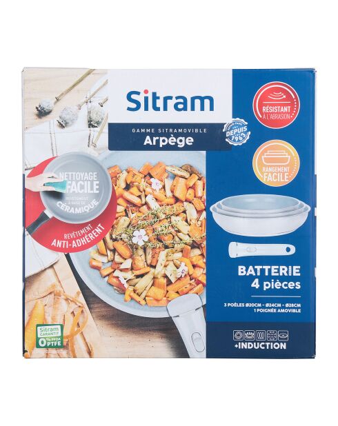 3 herausnehmbare graue Arpege-Bratpfannen