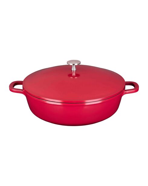 5 Pièces sautoir multifonction en fonte  rouges -  29.5x7.2x36.5 cm
