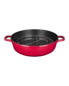 5 Pièces sautoir multifonction en fonte  rouges -  29.5x7.2x36.5 cm