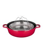 5 Pièces sautoir multifonction en fonte  rouges -  29.5x7.2x36.5 cm