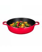 5 Pièces sautoir multifonction en fonte  rouges -  29.5x7.2x36.5 cm