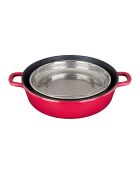 5 Pièces sautoir multifonction en fonte  rouges -  29.5x7.2x36.5 cm