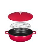 5 Pièces sautoir multifonction en fonte  rouges -  29.5x7.2x36.5 cm