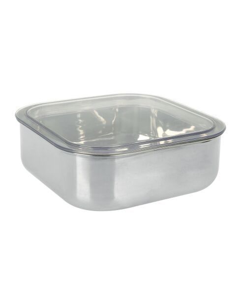 Boîte Inox Forme carrée grise - 16.5x6.5x16.5 cm