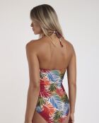 Maillot de bain dos 1 Pièce nu multicolore