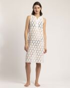 Robe de plage sans manche en dentelle à fleurs blanche