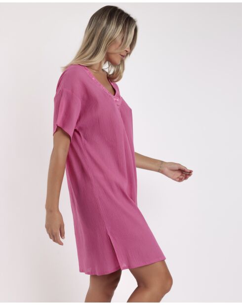 Robe à manche courte Stone fuchsia