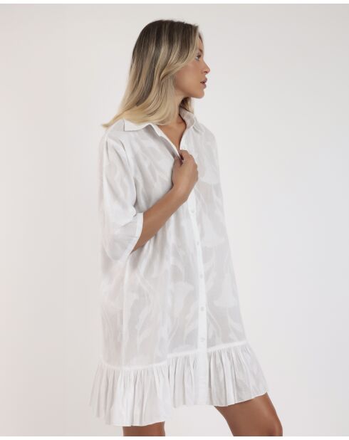 Witte getextureerde bloemenjurk