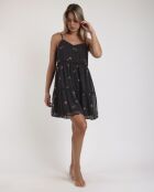 Robe à fleurs noire