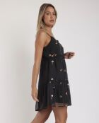 Robe à fleurs noire