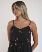 Robe à fleurs noire