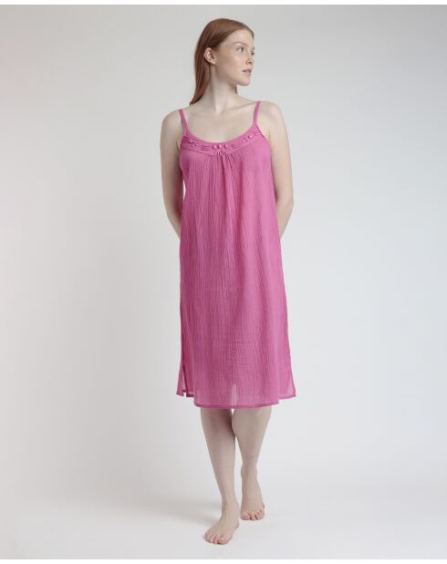 Fuchsia jurk met bandjes