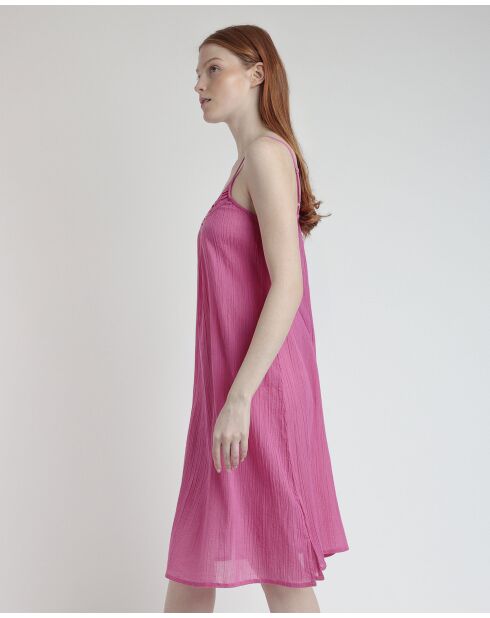 Fuchsia jurk met bandjes